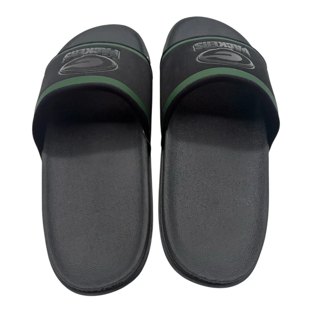 Nike Off Court Green Bay Packers Slides‎ Mens Sz 9 Black Sandals NFL DD0539-001